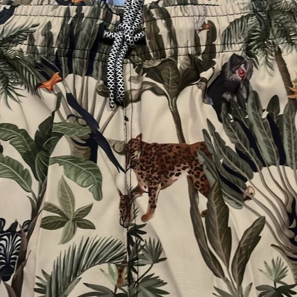 Swim trunks Mens XL Bathing Suit Tropical Rainforest Lined Vacation Staycation - Picture 3 of 7